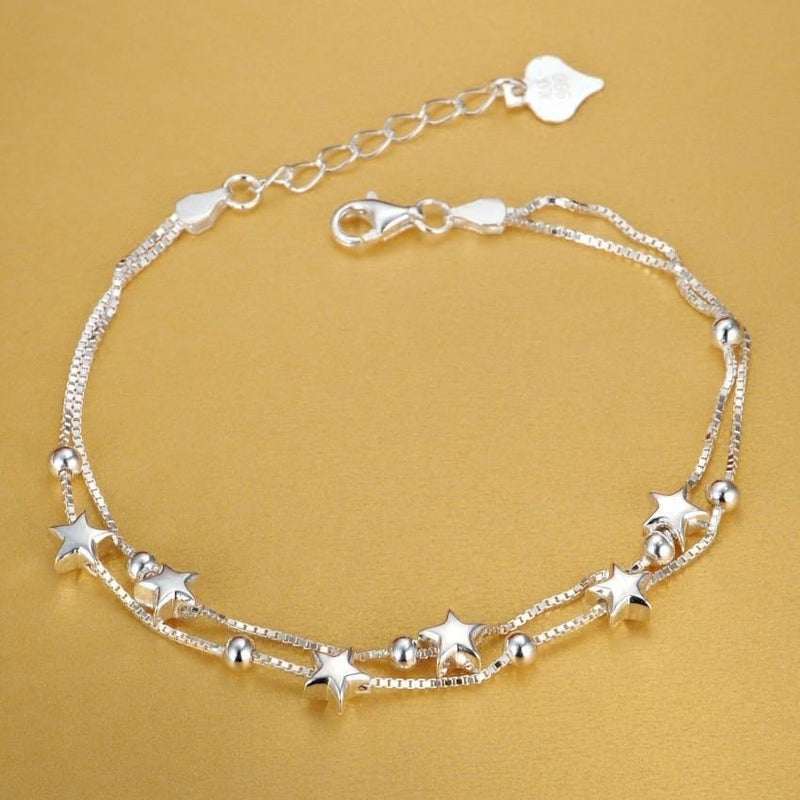 Pulseiras de estrelas em prata 925 - Simba Store