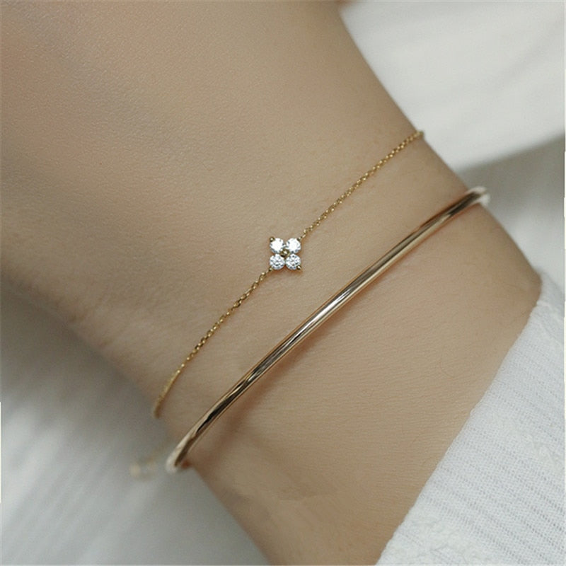 Pulseira de prata 925 com flor. - Simba Store