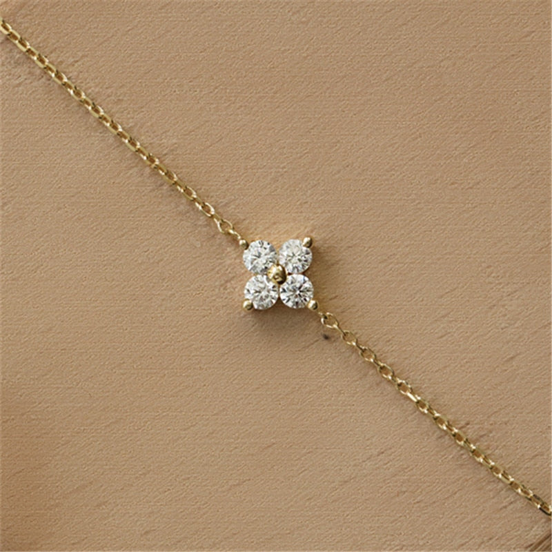 Pulseira de prata 925 com flor. - Simba Store